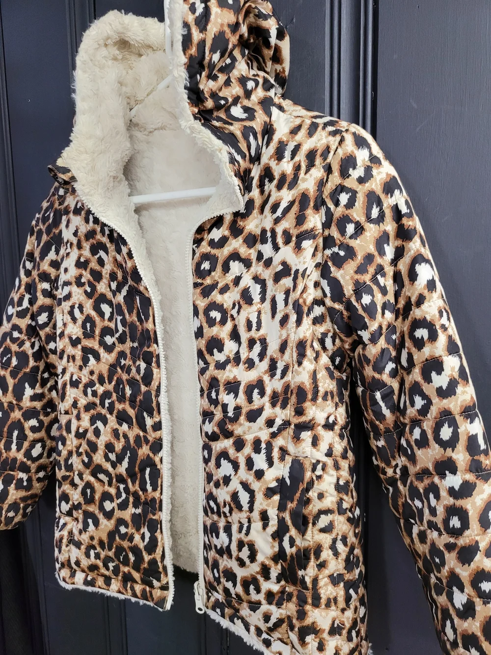 Leopard Print Reversible Coat
